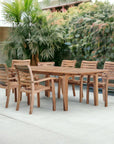 LOOMLAN Outdoor - Manorhouse 7-PC Teak Outdoor Dining Set with Extendable Table and Stacking Armchairs - Outdoor Dining Sets