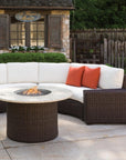 LOOMLAN Outdoor - Mesa 48" Round Fire Table With Light Travertine Top Lloyd Flanders - Outdoor Fire Tables