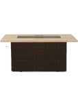 LOOMLAN Outdoor - Mesa 52" Rectangular Fire Table with Gray Travertine Top Lloyd Flanders - Outdoor Fire Tables