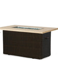 LOOMLAN Outdoor - Mesa 52" Rectangular Fire Table with Gray Travertine Top Lloyd Flanders - Outdoor Fire Tables