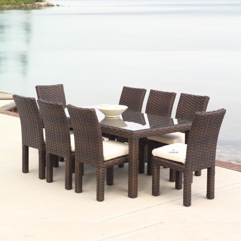 LOOMLAN Outdoor - Mesa Armless Dining Chair Premium Wicker Furniture Lloyd Flanders - Outdoor Dining Chairs