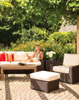 LOOMLAN Outdoor - Mesa Ottoman Premium Wicker Furniture Lloyd Flanders - Outdoor Ottomans