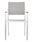 LOOMLAN Outdoor - Metropolitan Arm Chair (Set of 2) Brushed Aluminum - Outdoor Accent Chairs