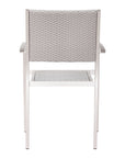 LOOMLAN Outdoor - Metropolitan Arm Chair (Set of 2) Brushed Aluminum - Outdoor Accent Chairs