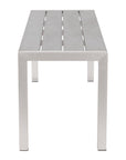 LOOMLAN Outdoor - Metropolitan Double Bench Brushed Aluminum - Outdoor Benches