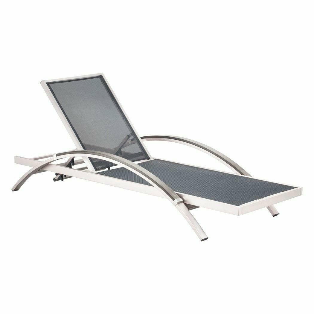 LOOMLAN Outdoor - Metropolitan Outdoor Chaise Lounge Brushed Aluminum - Outdoor Chaises