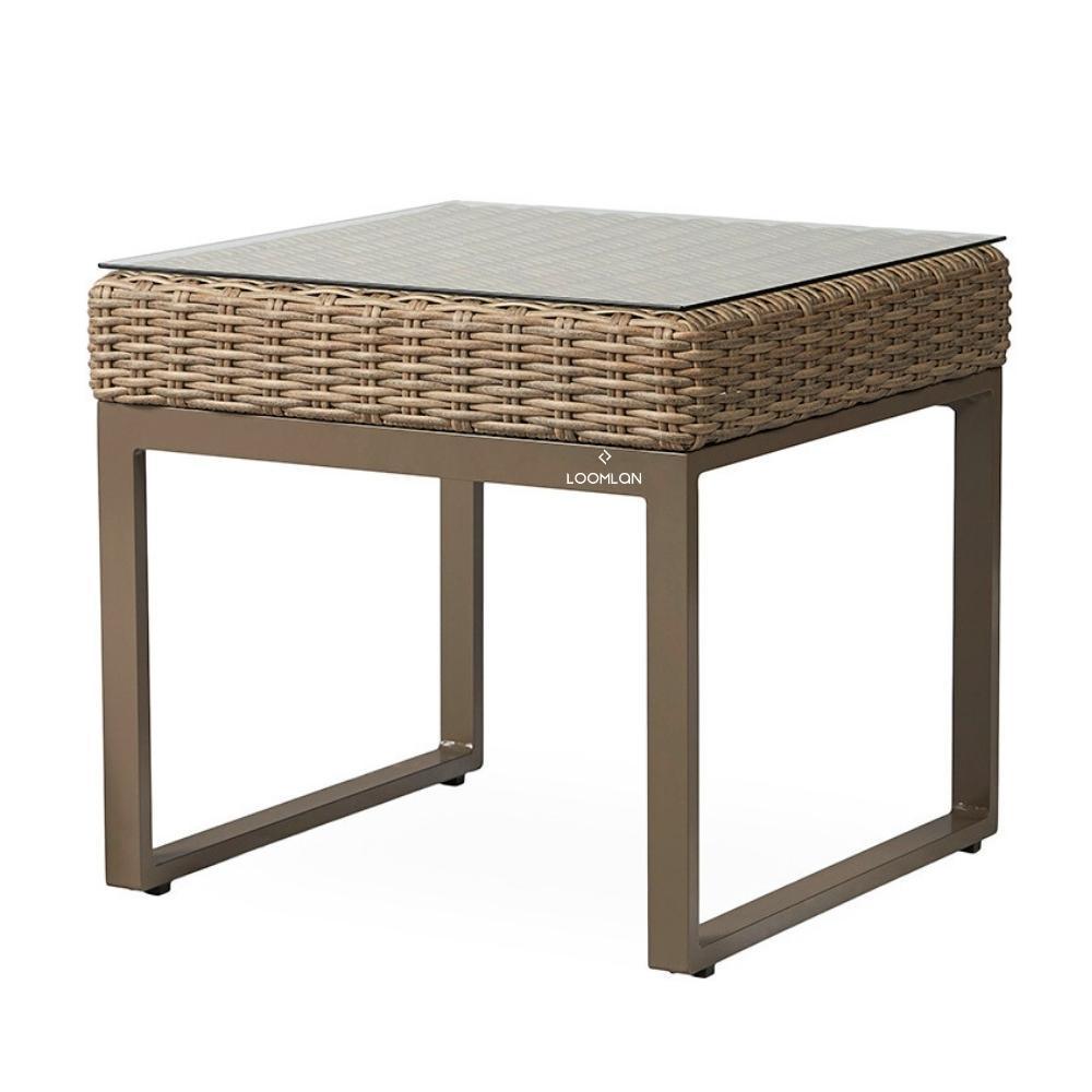 LOOMLAN Outdoor - Milan 25&quot; Square End Table Premium Wicker Furniture Made In USA - Outdoor Side Tables