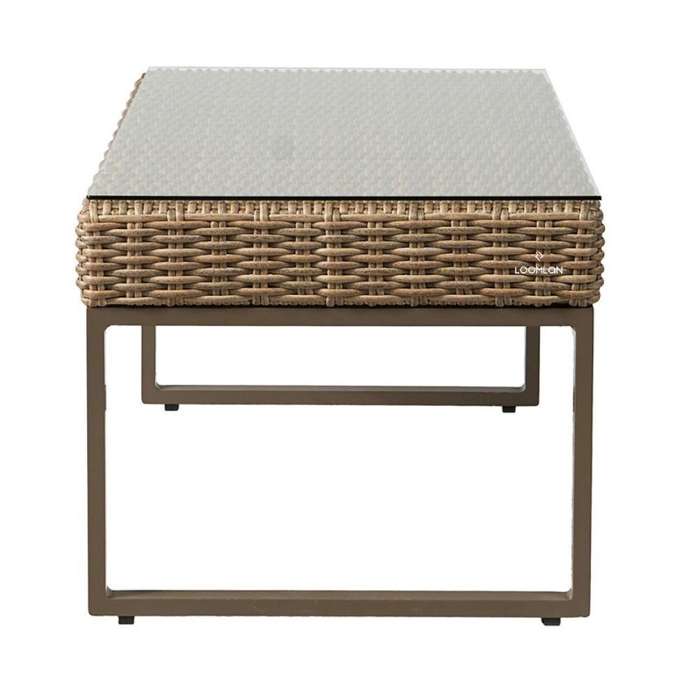 LOOMLAN Outdoor - Milan 49" Rectangular Cocktail Table Made In USA Lloyd Flanders - Outdoor Coffee Tables