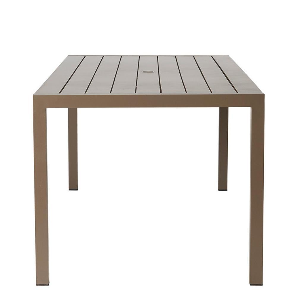 LOOMLAN Outdoor - Milan 87" Rectangular Umbrella Dining Table Made In USA - Outdoor Dining Tables