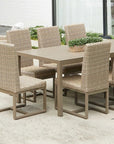 LOOMLAN Outdoor - Milan 87" Rectangular Umbrella Dining Table Made In USA - Outdoor Dining Tables