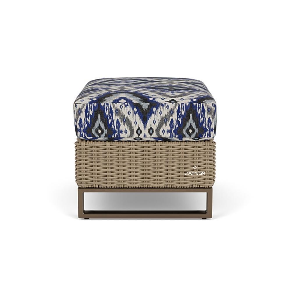 LOOMLAN Outdoor - Milan Ottoman Premium Wicker Furniture Made In USA Lloyd Flanders - Outdoor Ottomans