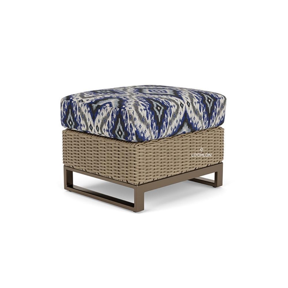 LOOMLAN Outdoor - Milan Ottoman Premium Wicker Furniture Made In USA Lloyd Flanders - Outdoor Ottomans