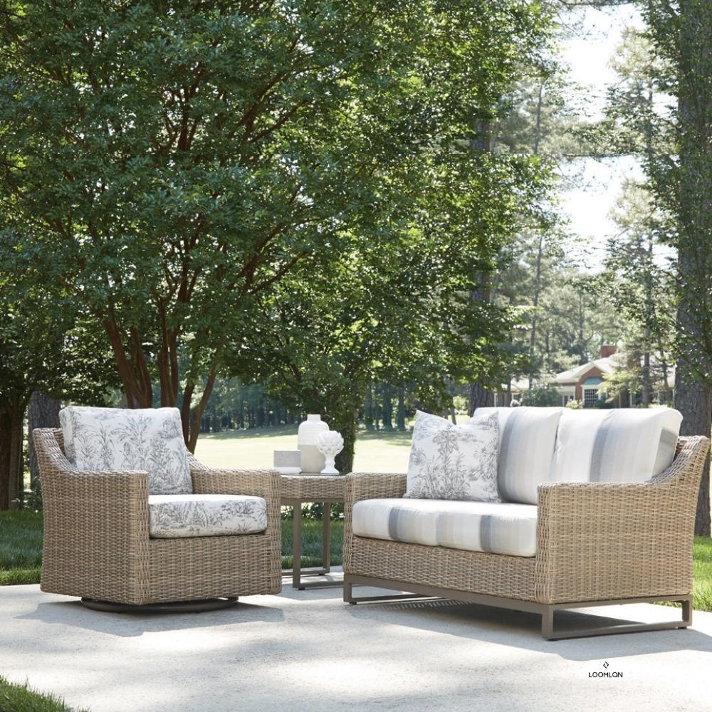 LOOMLAN Outdoor - Milan Sofa Premium Wicker Furniture Made In USA Lloyd Flanders - Outdoor Sofas &amp; Loveseats