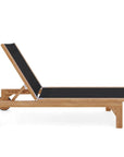 LOOMLAN Outdoor - Montauk Teak Outdoor Reclining Sunlounger with Wheels - Outdoor Cabanas & Loungers