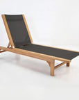 LOOMLAN Outdoor - Montauk Teak Outdoor Reclining Sunlounger with Wheels - Outdoor Cabanas & Loungers