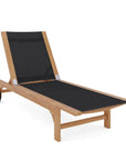 LOOMLAN Outdoor - Montauk Teak Outdoor Reclining Sunlounger with Wheels - Outdoor Cabanas & Loungers