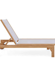 LOOMLAN Outdoor - Montauk Teak Outdoor Reclining Sunlounger with Wheels - Outdoor Cabanas & Loungers