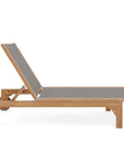 LOOMLAN Outdoor - Montauk Teak Outdoor Reclining Sunlounger with Wheels - Outdoor Cabanas & Loungers