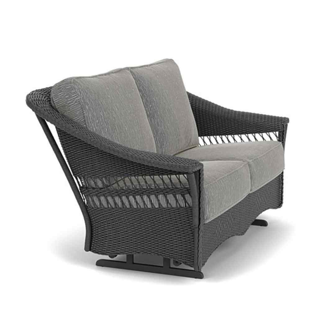 LOOMLAN Outdoor - Nantucket Loveseat Glider Premium Wicker Furniture Lloyd Flanders - Outdoor Sofas &amp; Loveseats