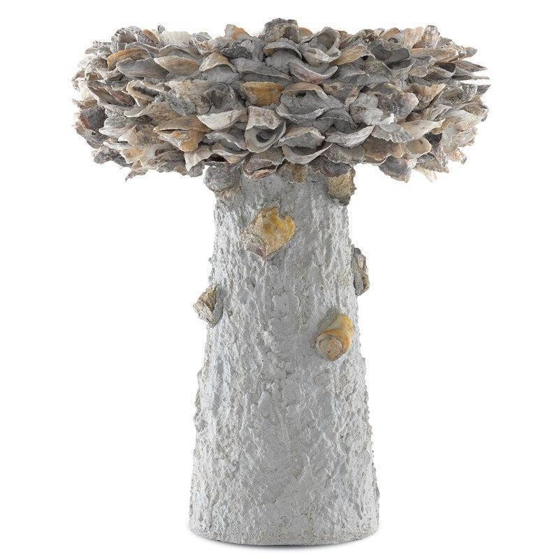 LOOMLAN Outdoor - Natural Oyster Shell Medium Bird Bath - Outdoor Accessories