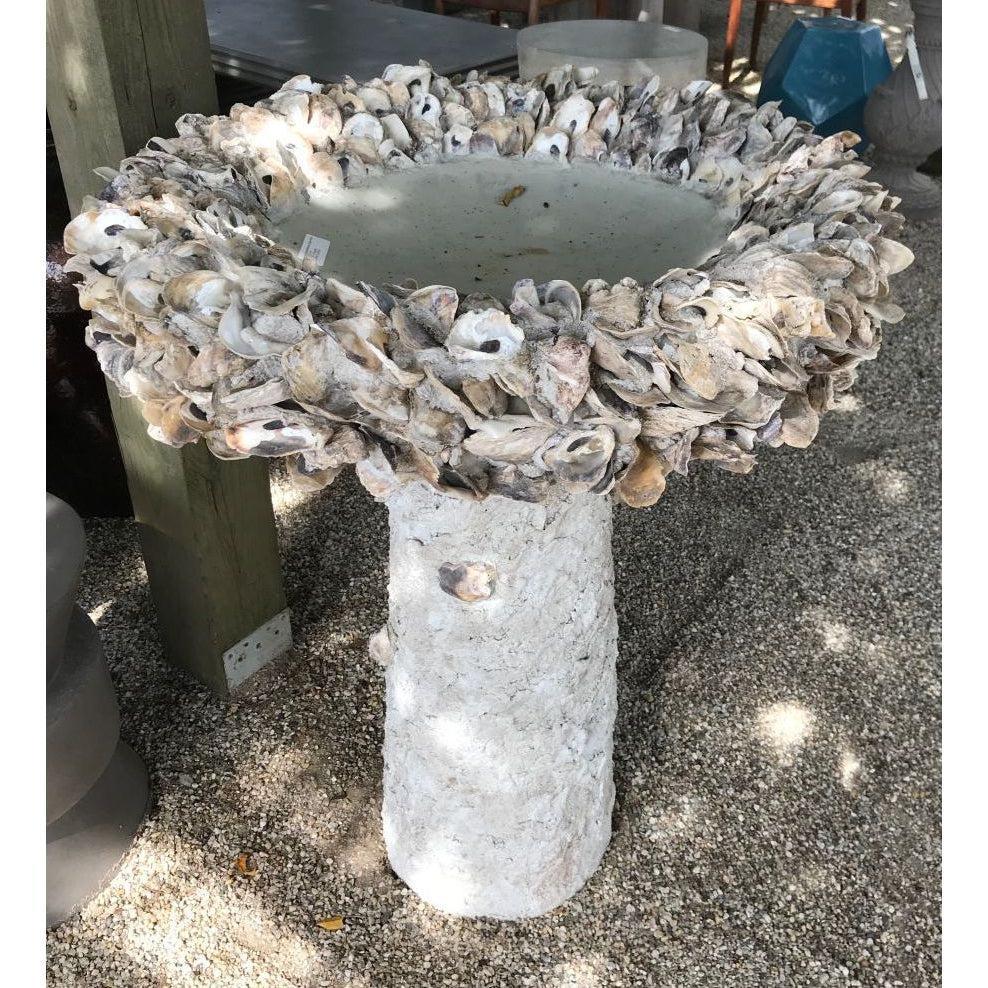 LOOMLAN Outdoor - Natural Oyster Shell Medium Bird Bath - Outdoor Accessories