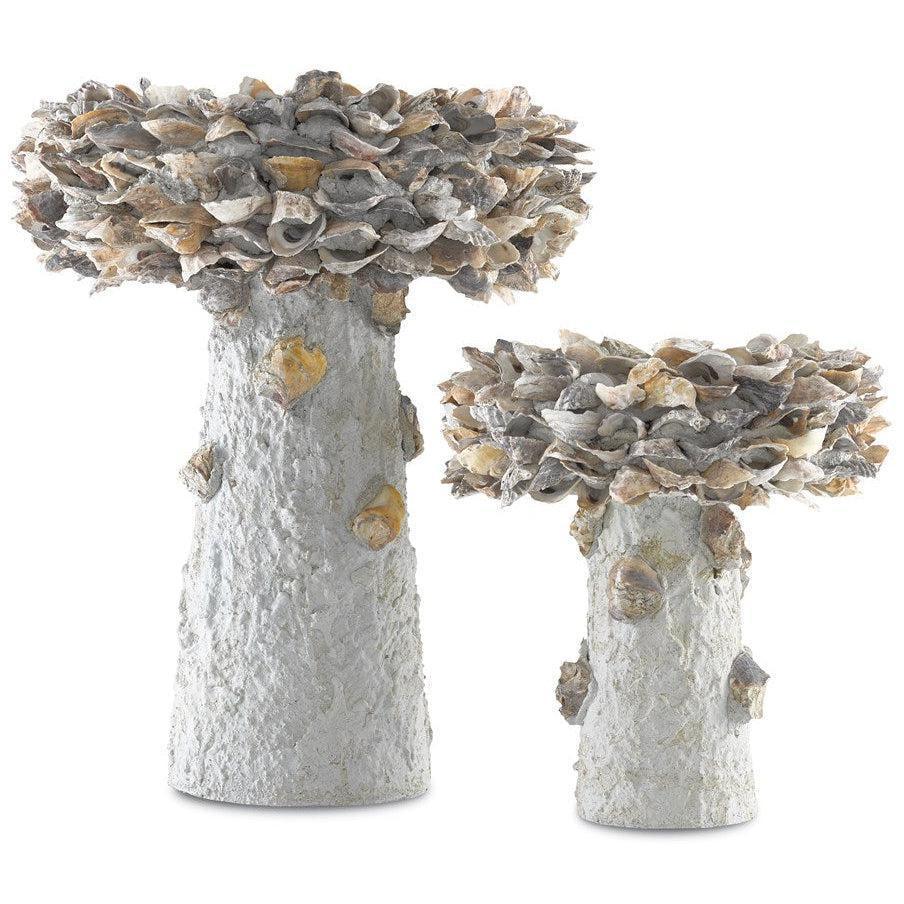 LOOMLAN Outdoor - Natural Oyster Shell Medium Bird Bath - Outdoor Accessories