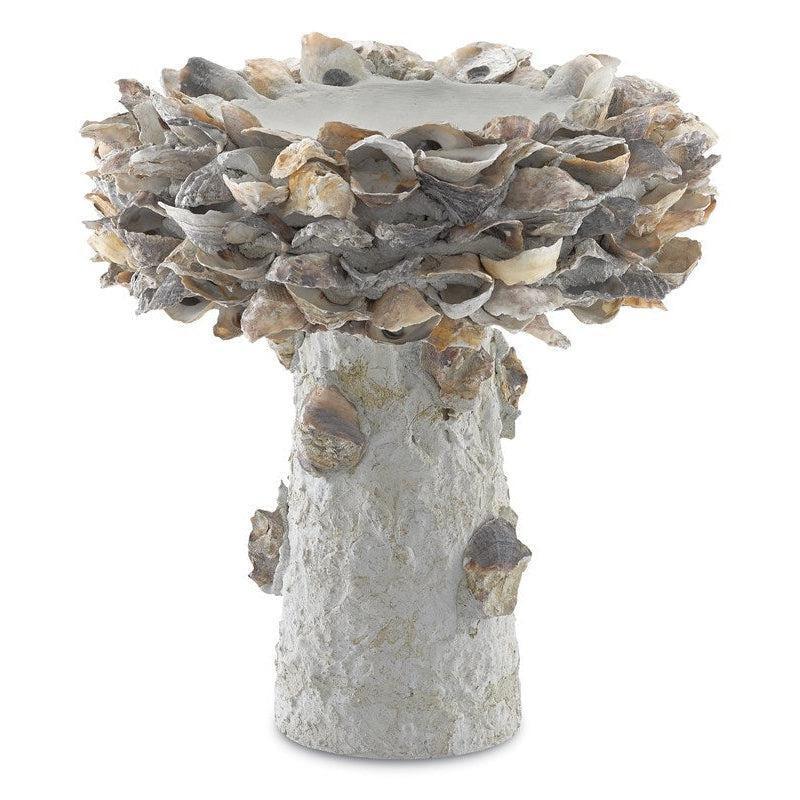 LOOMLAN Outdoor - Natural Oyster Shell Small Bird Bath - Outdoor Accessories