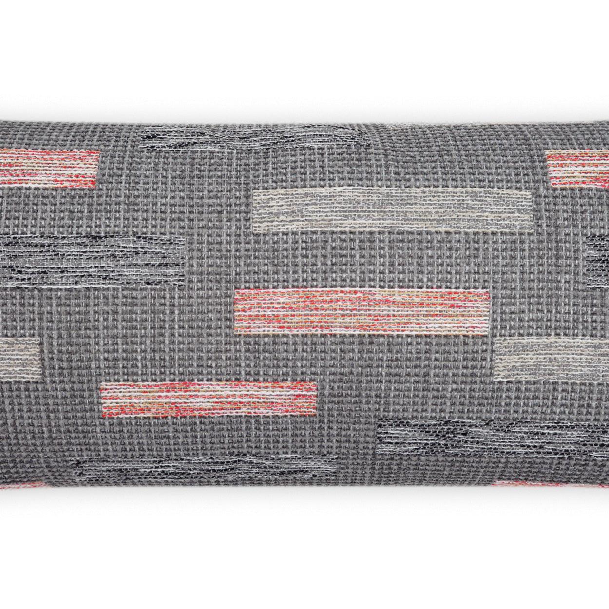 LOOMLAN Outdoor - Outdoor Blockweave Lumbar Pillow - Coral - Outdoor Pillows