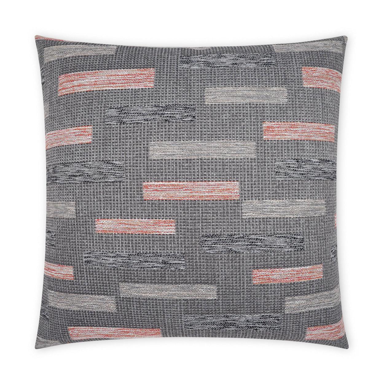 LOOMLAN Outdoor - Outdoor Blockweave Pillow - Coral - Outdoor Pillows