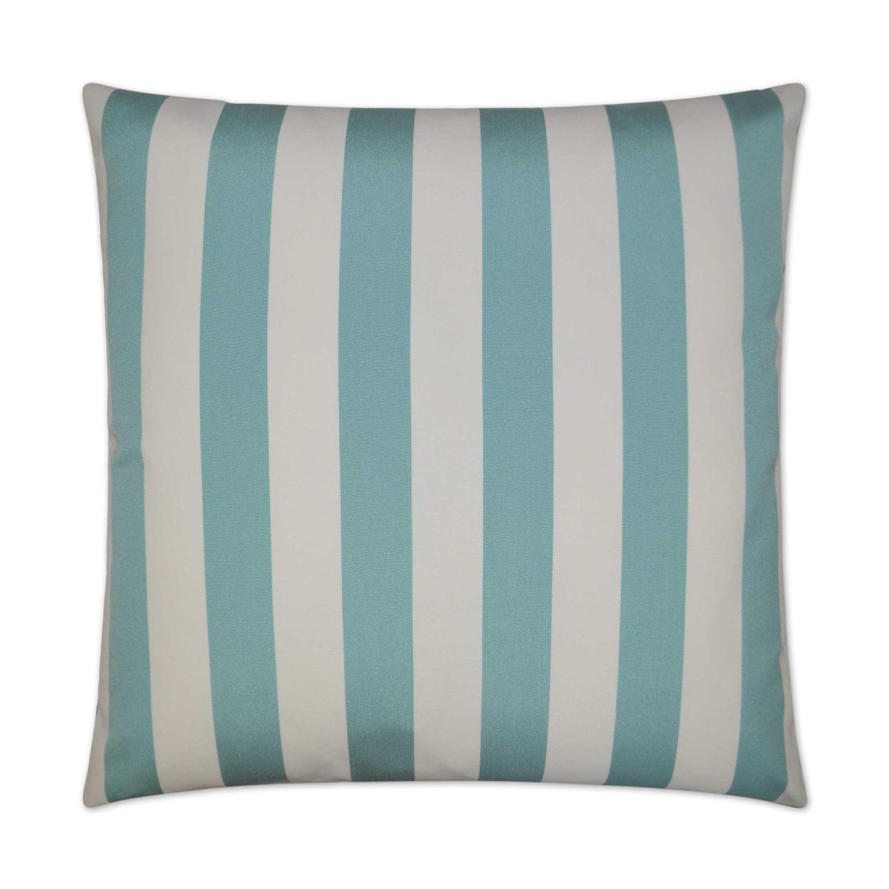 LOOMLAN Outdoor - Outdoor Café Stripe Pillow - Aqua - Outdoor Pillows