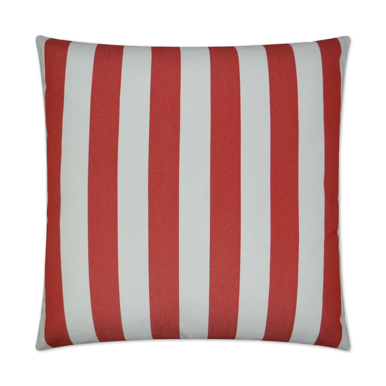 LOOMLAN Outdoor - Outdoor Café Stripe Pillow - Red - Outdoor Pillows