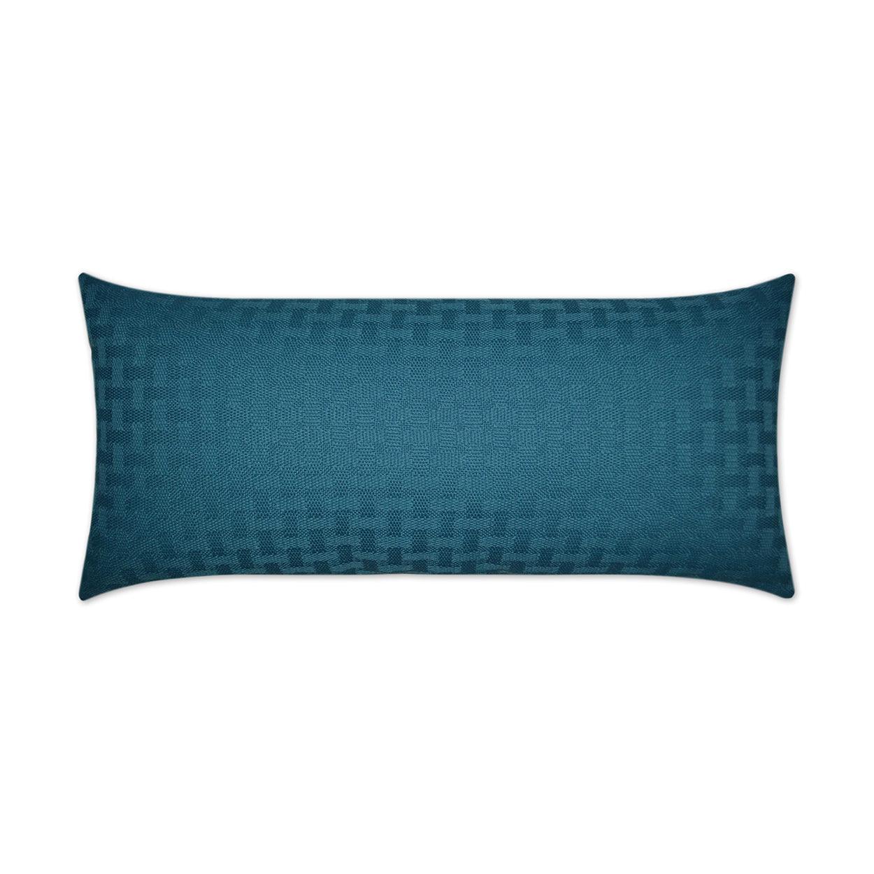 LOOMLAN Outdoor - Outdoor Carmel Weave Lumbar Pillow - Turquoise - Outdoor Pillows