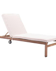 LOOMLAN Outdoor - Outdoor Chaise Lounge Aluminum Frame Beige Water Resistant Olefin - Outdoor Chaises