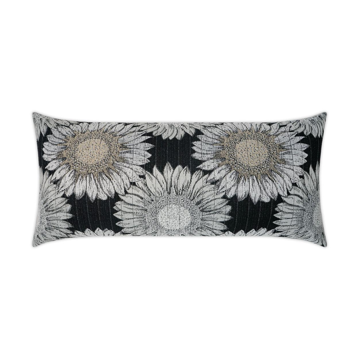 LOOMLAN Outdoor - Outdoor Daisy Chain Lumbar Pillow - Black - Outdoor Pillows