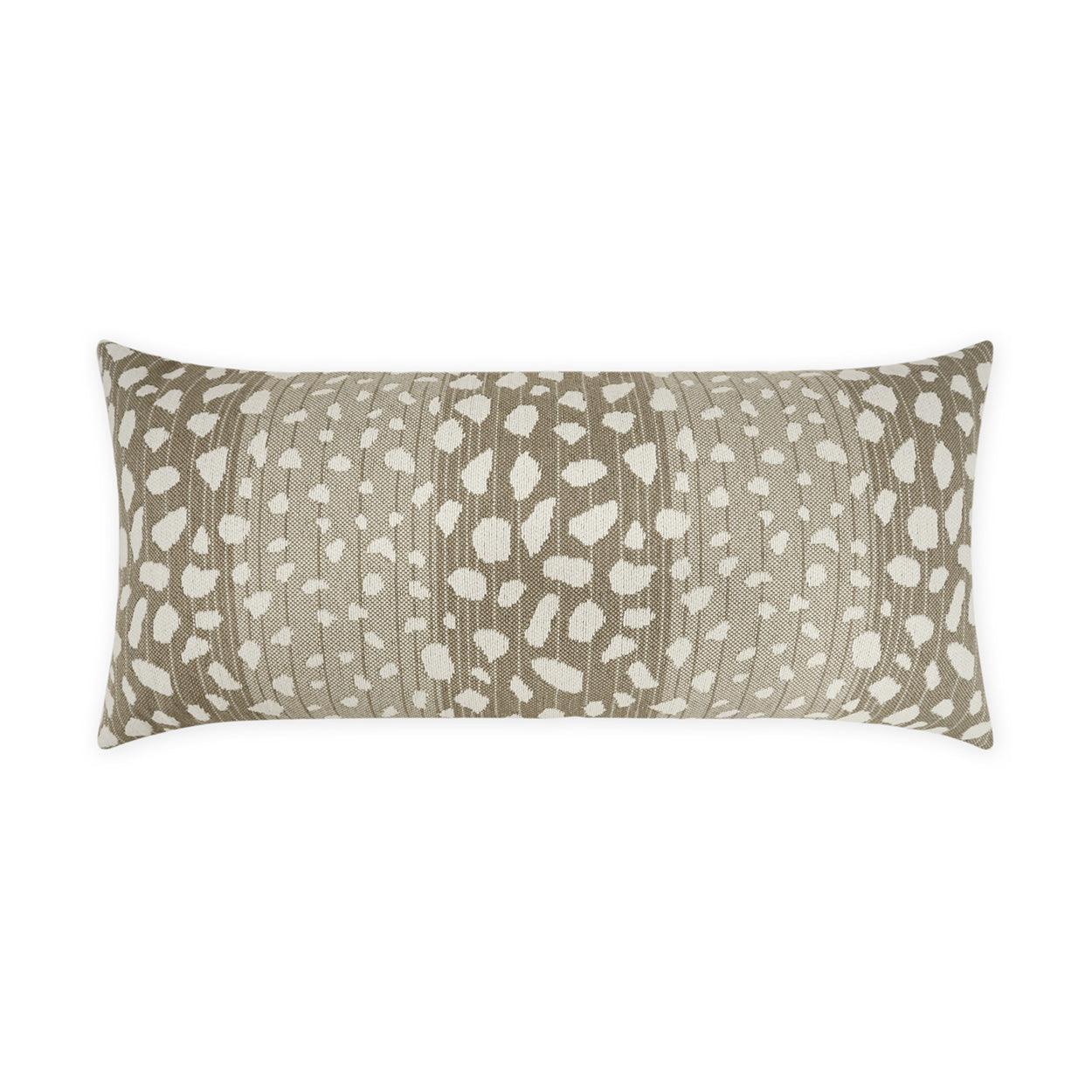 LOOMLAN Outdoor - Outdoor Deerskin Lumbar Pillow - Alabaster - Outdoor Pillows