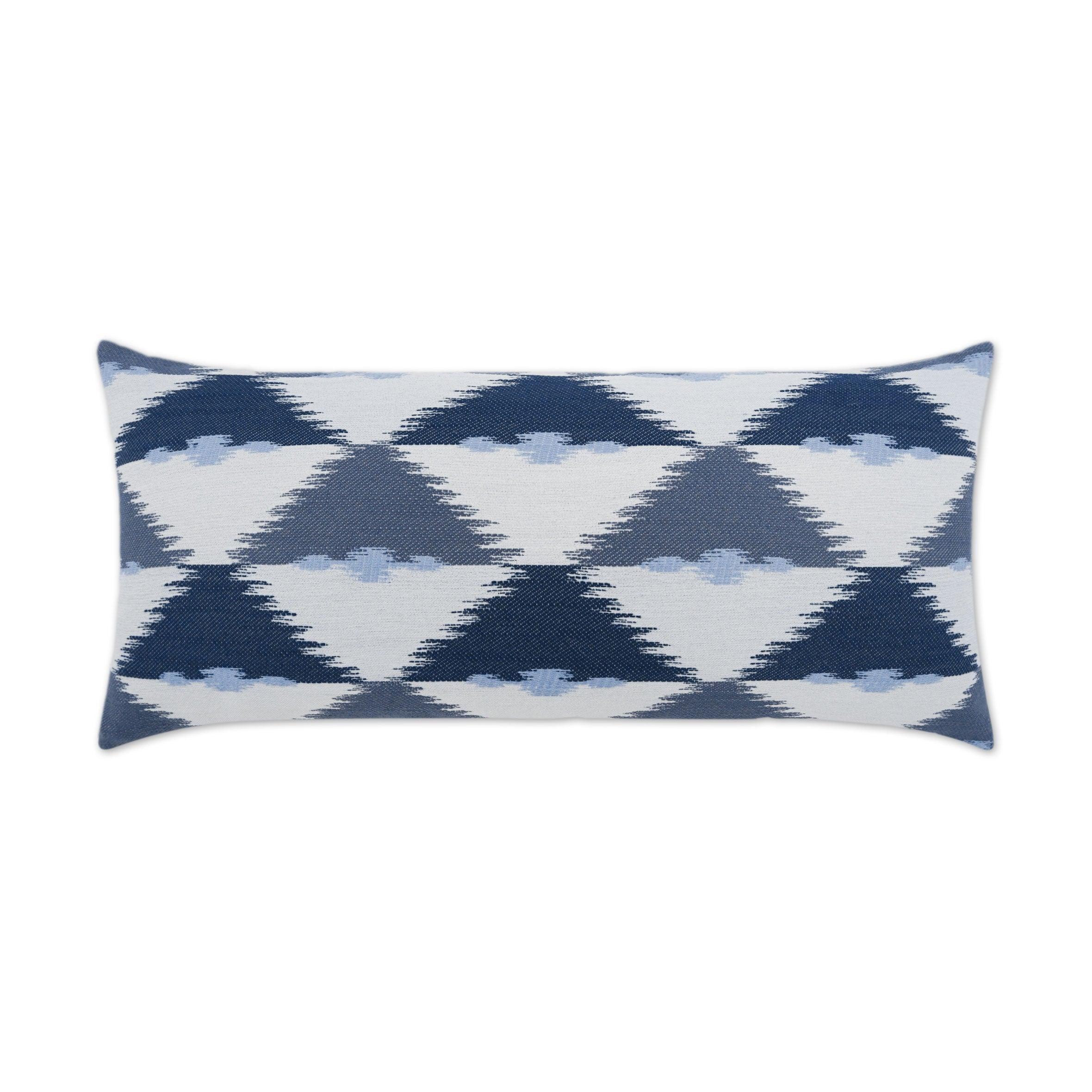 LOOMLAN Outdoor - Outdoor Duality Lumbar Pillow - Indigo - Outdoor Pillows