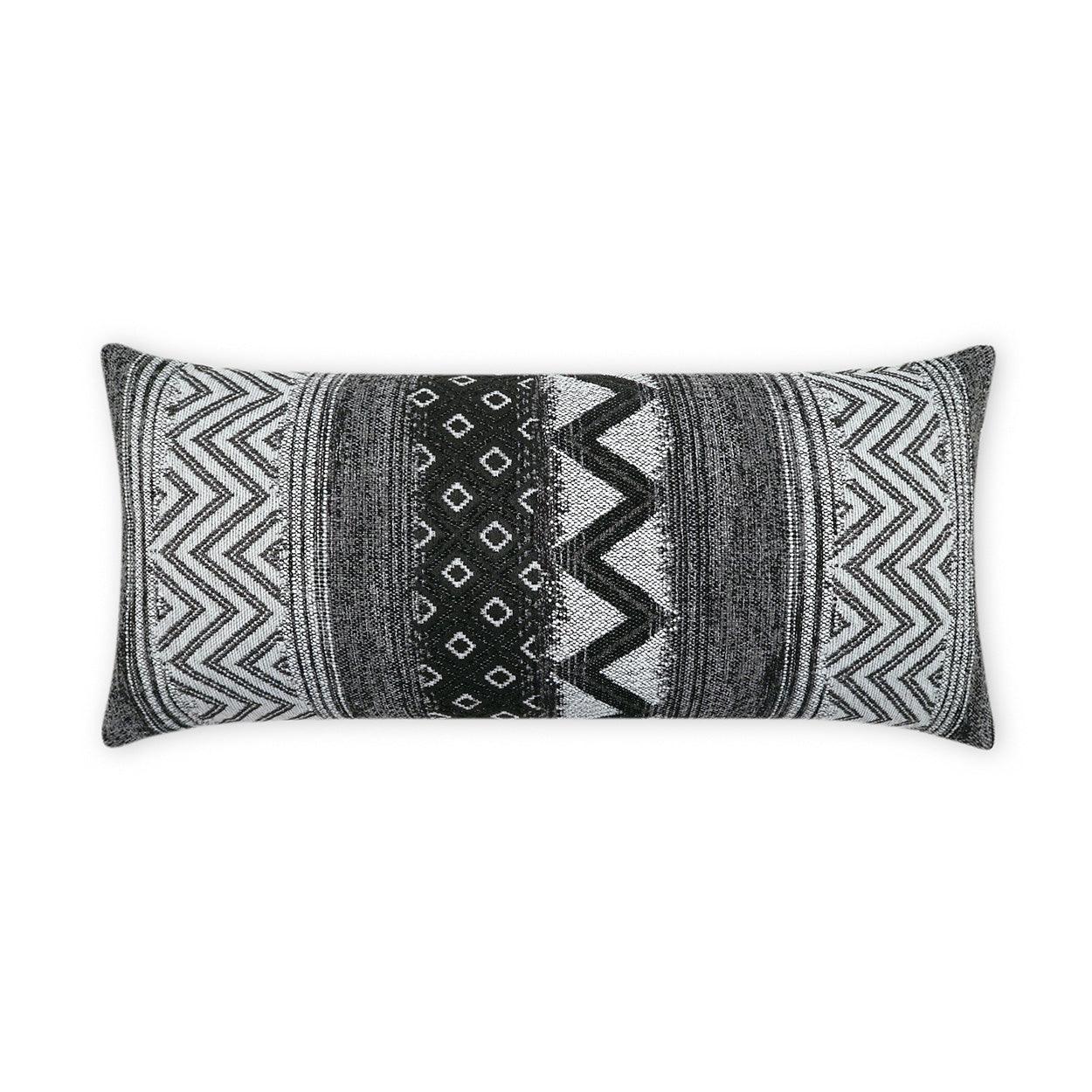 LOOMLAN Outdoor - Outdoor Embolden Lumbar Pillow - Charcoal - Outdoor Pillows