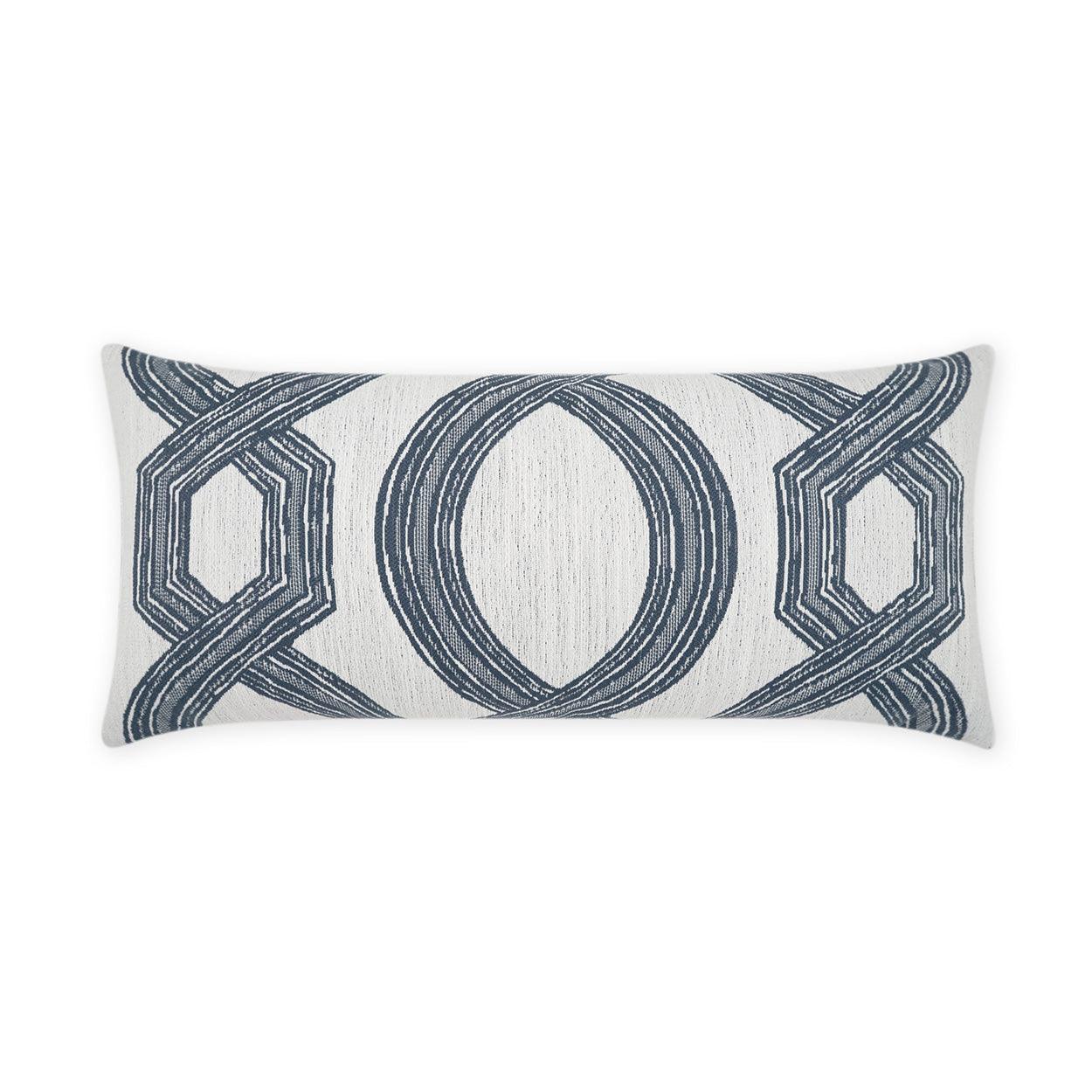 LOOMLAN Outdoor - Outdoor Evadne Lumbar Pillow - Indigo - Outdoor Pillows