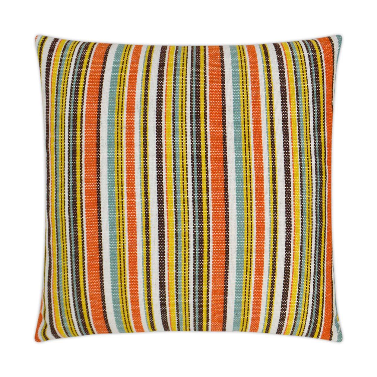 LOOMLAN Outdoor - Outdoor Fancy Stripe Pillow - Multi - Outdoor Pillows