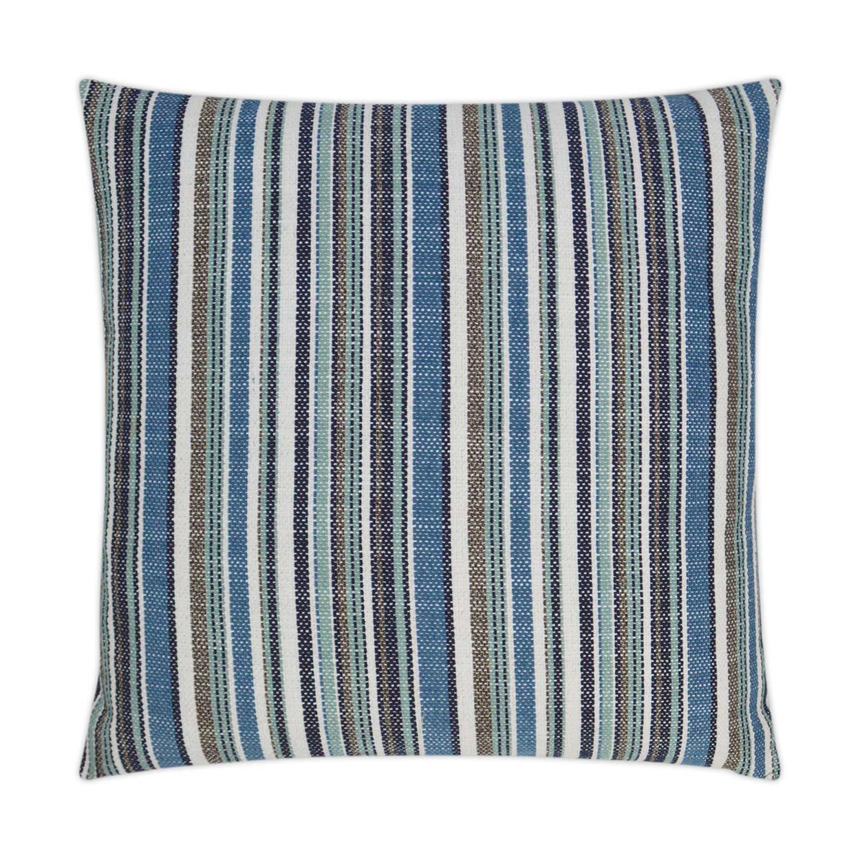 LOOMLAN Outdoor - Outdoor Fancy Stripe Pillow - Navy - Outdoor Pillows