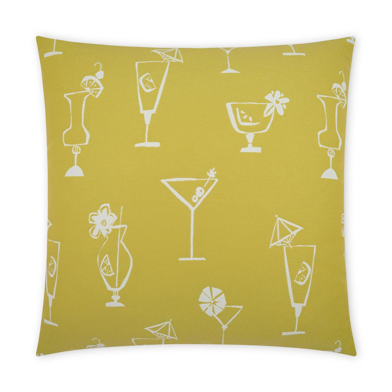 LOOMLAN Outdoor - Outdoor Happy Hour Pillow - Citron - Outdoor Pillows