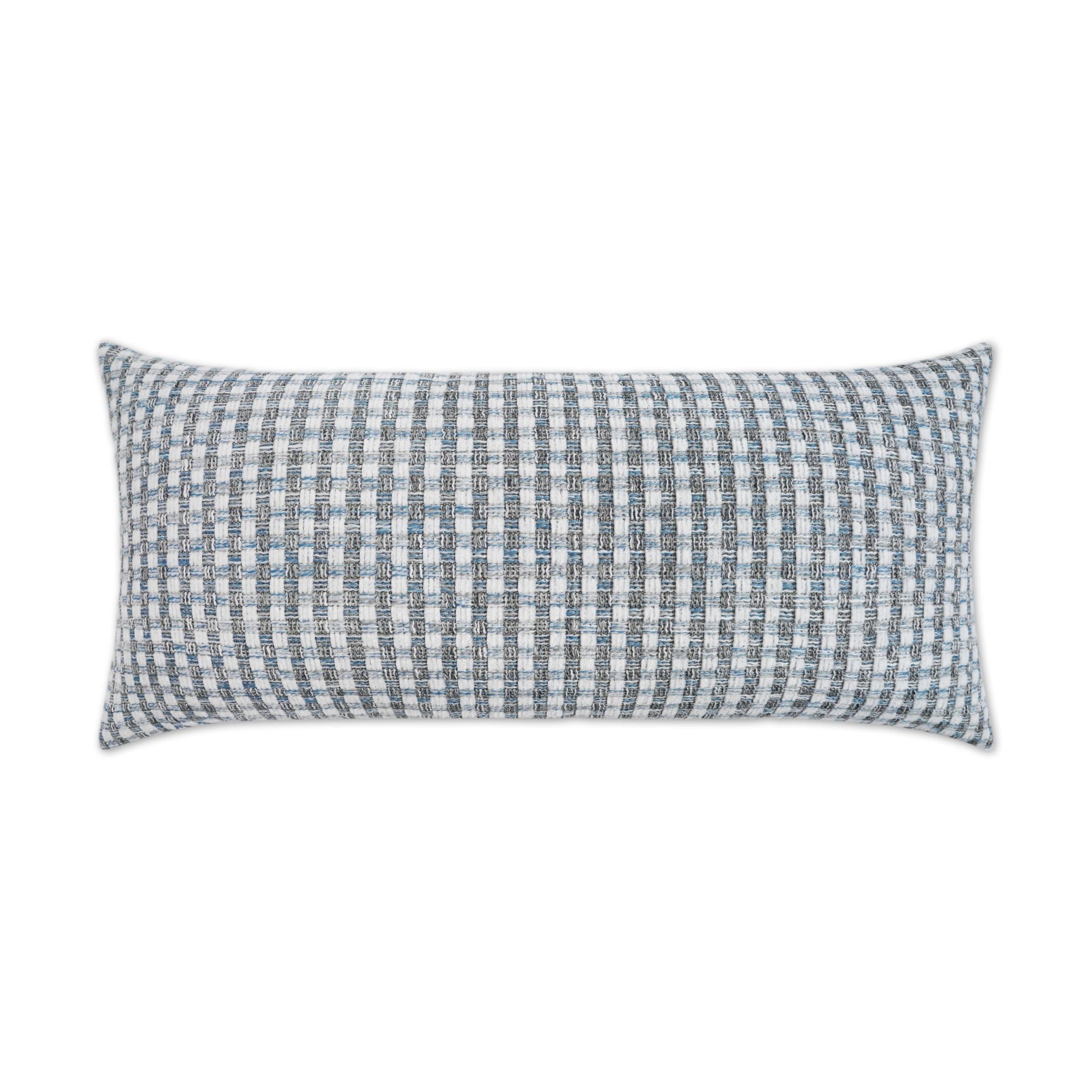 LOOMLAN Outdoor - Outdoor Heart Stone Lumbar Pillow - Blue - Outdoor Pillows