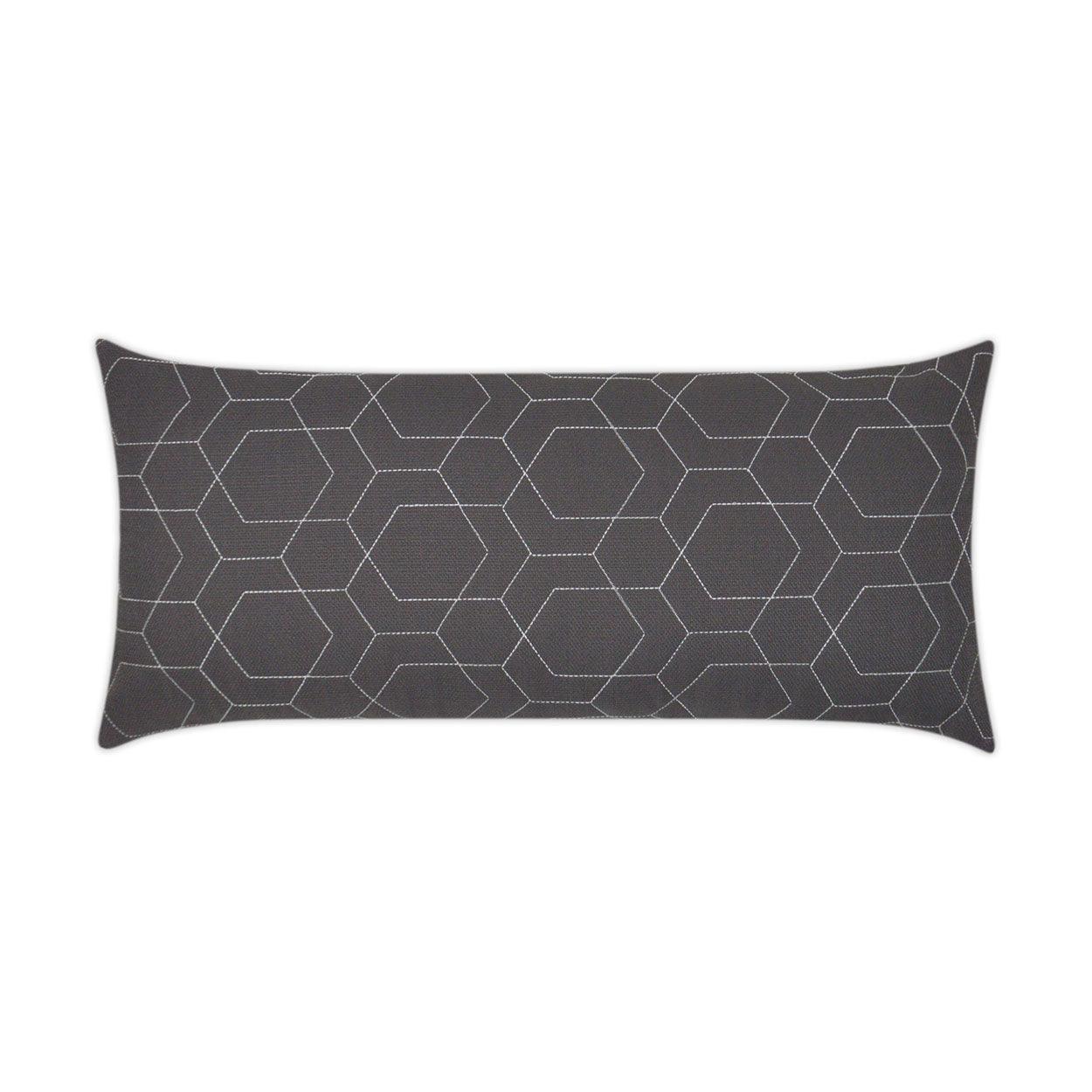 LOOMLAN Outdoor - Outdoor Hex Quilt Lumbar Pillow - Grey - Outdoor Pillows