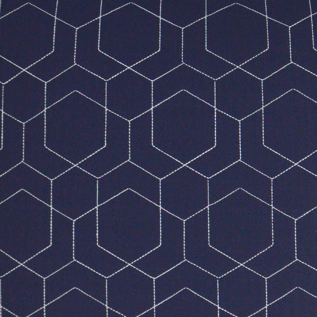 LOOMLAN Outdoor - Outdoor Hex Quilt Pillow - Navy - Outdoor Pillows