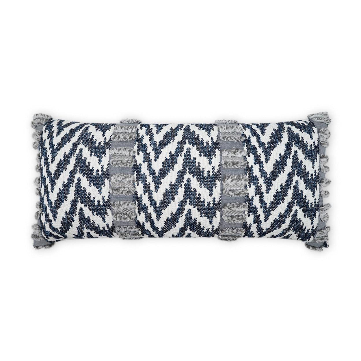 LOOMLAN Outdoor - Outdoor Indiana Lumbar Pillow - Indigo - Outdoor Pillows