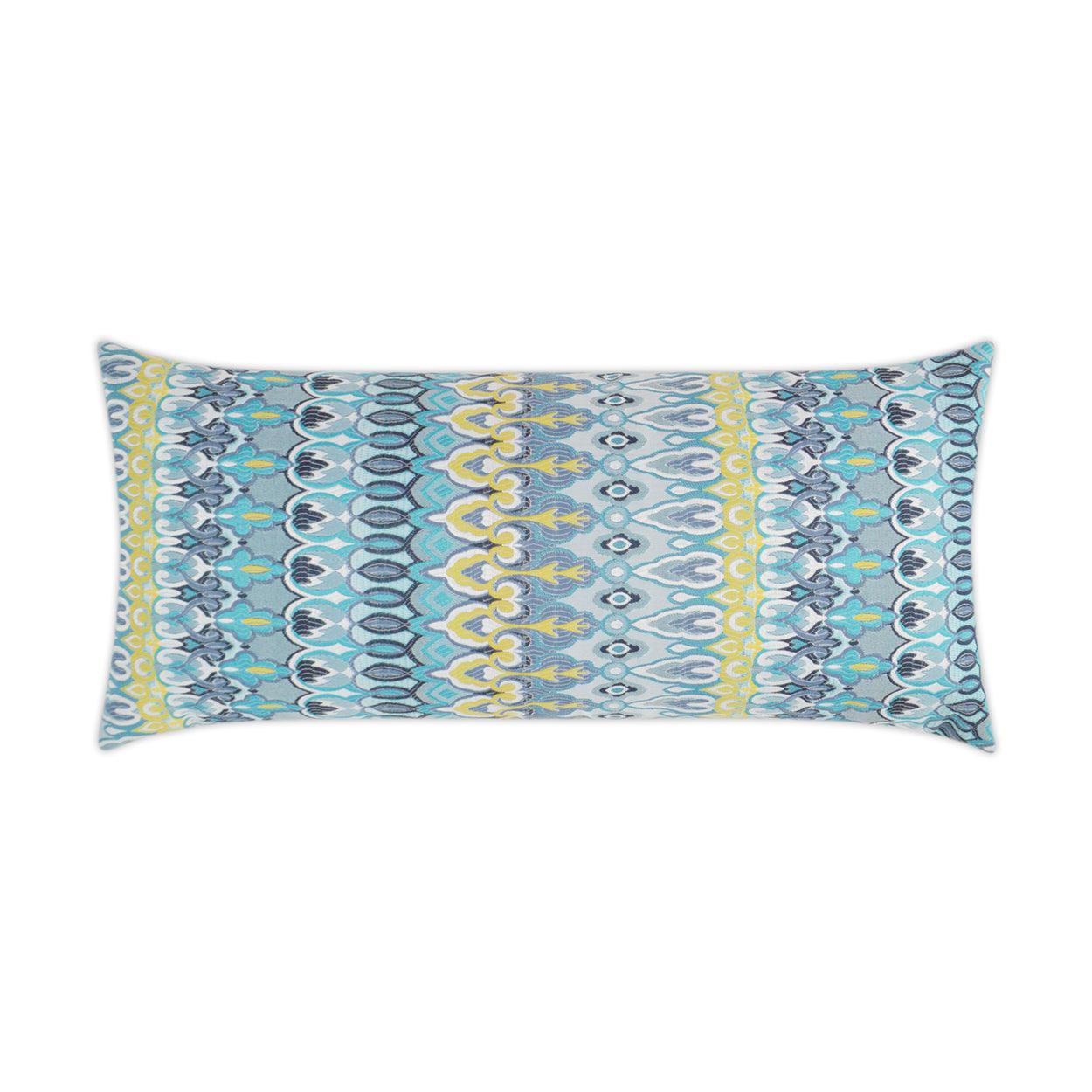 LOOMLAN Outdoor - Outdoor Kanthum Lumbar Pillow - Turquoise - Outdoor Pillows