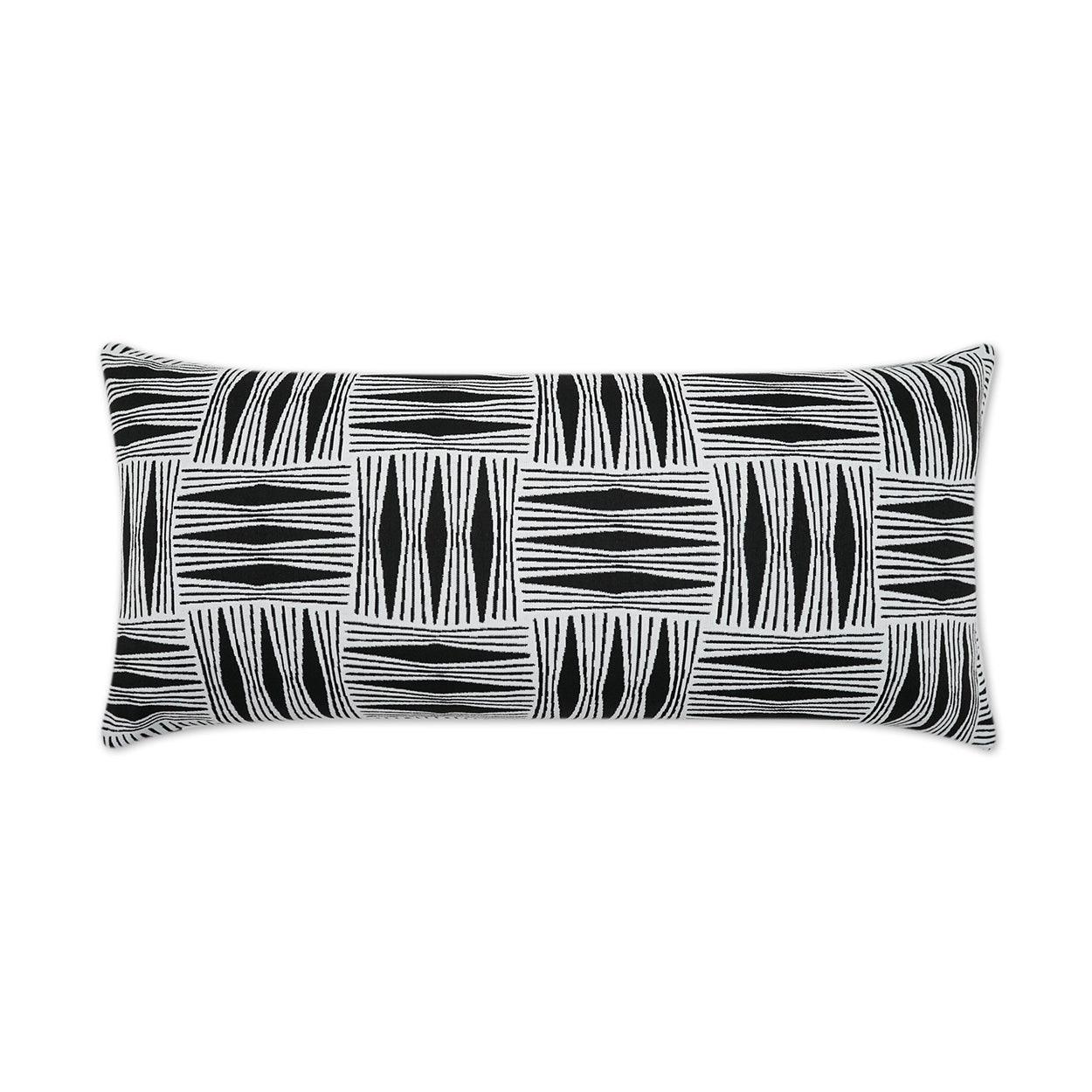 LOOMLAN Outdoor - Outdoor Kizomba Lumbar Pillow - Ebony - Outdoor Pillows