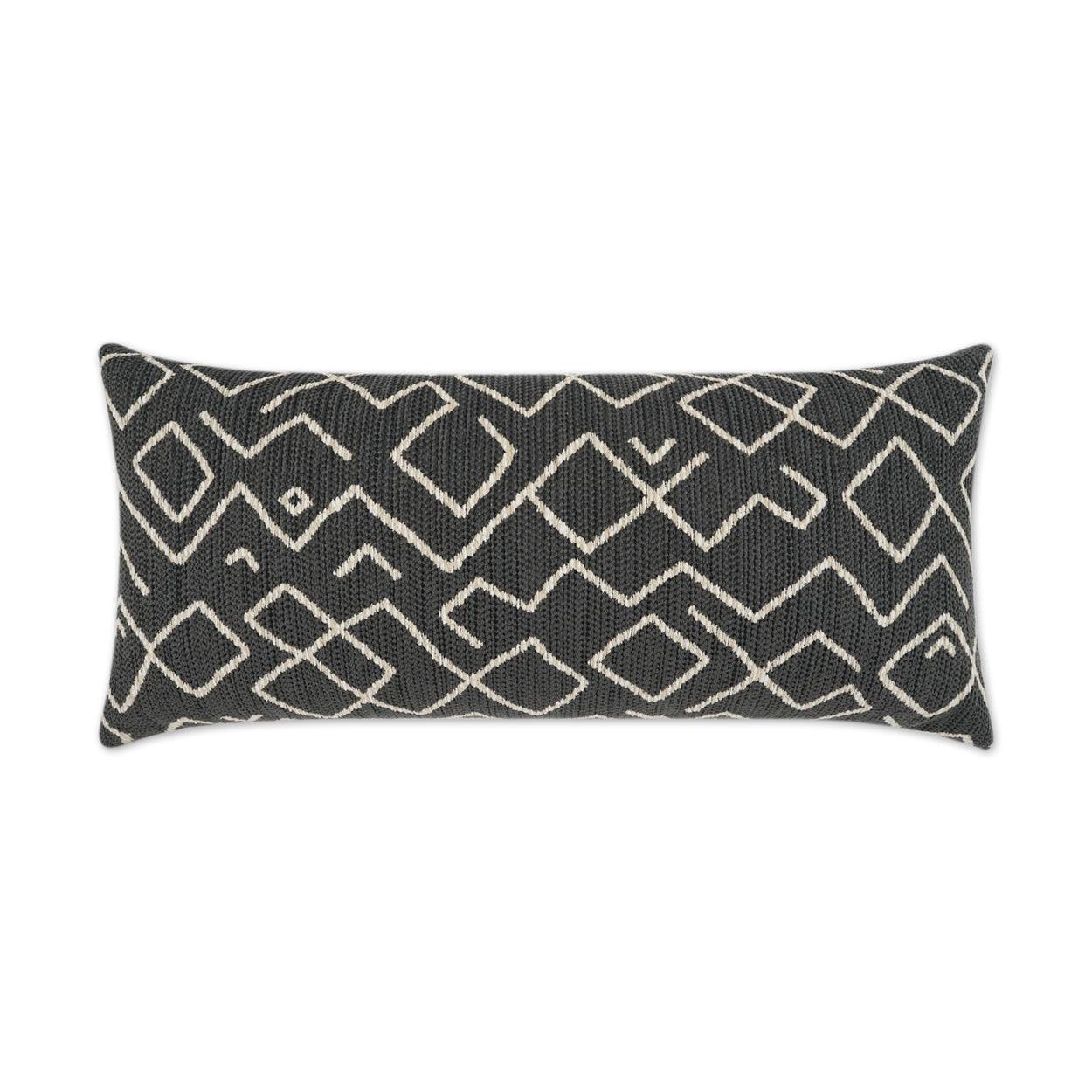 LOOMLAN Outdoor - Outdoor Kraken Lumbar Pillow - Charcoal - Outdoor Pillows