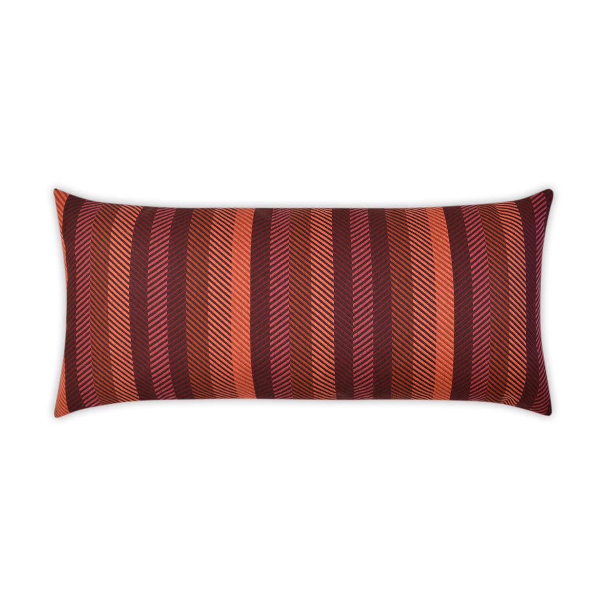 LOOMLAN Outdoor - Outdoor Lattitude Lumbar Pillow - Merlot - Outdoor Pillows