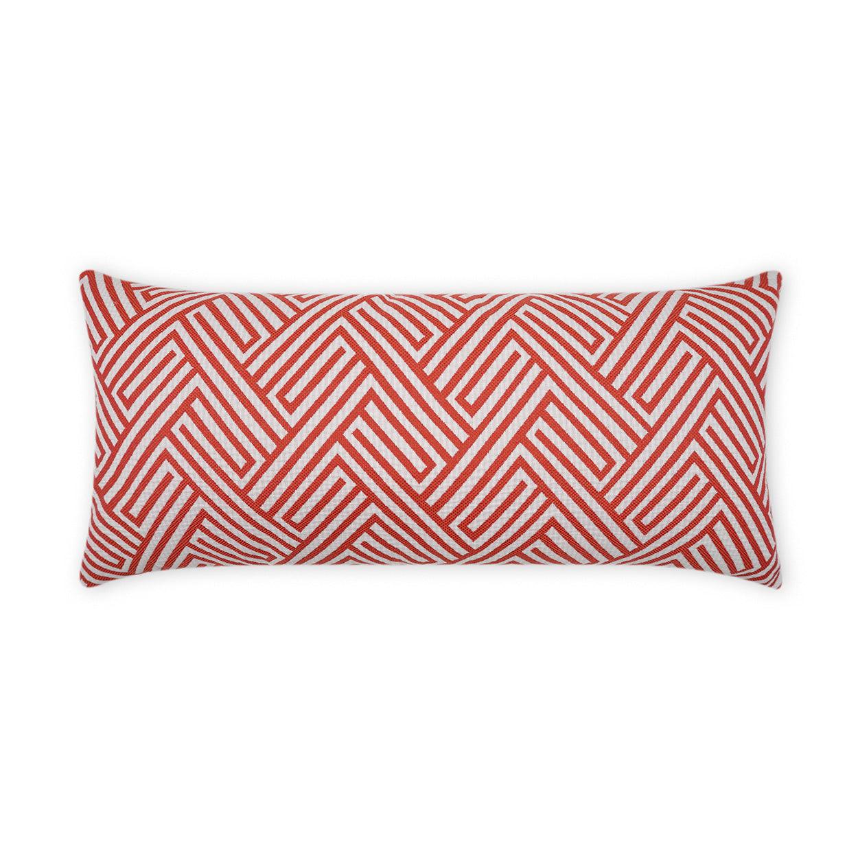 LOOMLAN Outdoor - Outdoor Mandros Lumbar Pillow - Coral - Outdoor Pillows